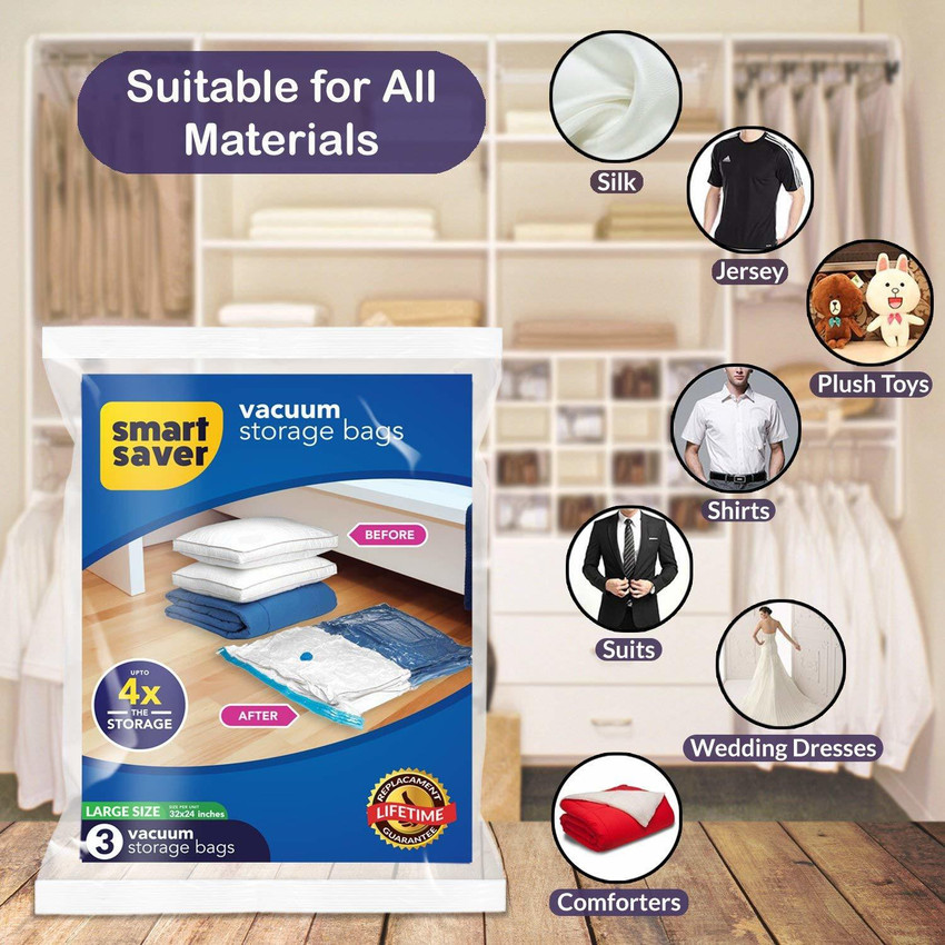 Smart Saver Vacuum Storage Bags with Electric Pump for Travel