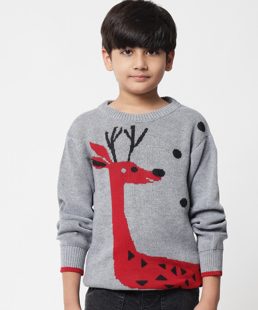 NICK AND JONES Printed Round Neck Casual Boys Grey Sweater Buy NICK AND JONES Printed Round Neck Casual Boys Grey Sweater Online at Best Prices in India Flipkart