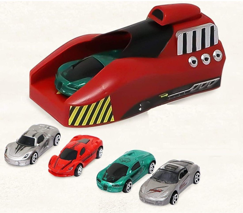 NIYAMAT Die Cast Toy Cars With Launcher for 2 3 4 5 Year Old Boys 4 Cars for Kids Die Cast Toy Cars With Launcher for 2 3 4 5 Year Old