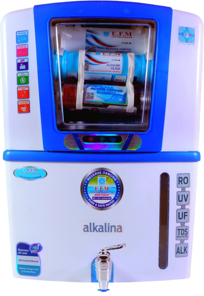 E.F.M Blue Ocean Water Purifier Regular Domestic RO System 10 L RO + UV +  UF + TDS Water Purifier - E.F.M 