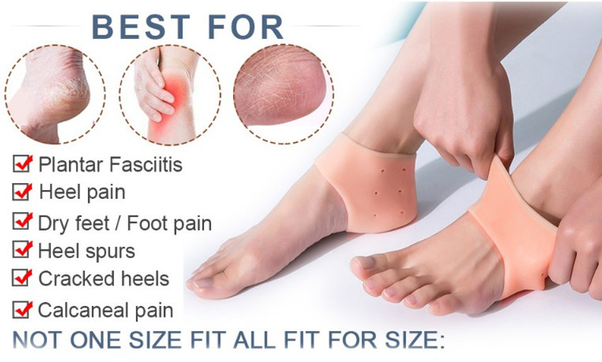 BORIS Gel Heel Pad Socks For Dry Hard Cracked Heels Repair Foot