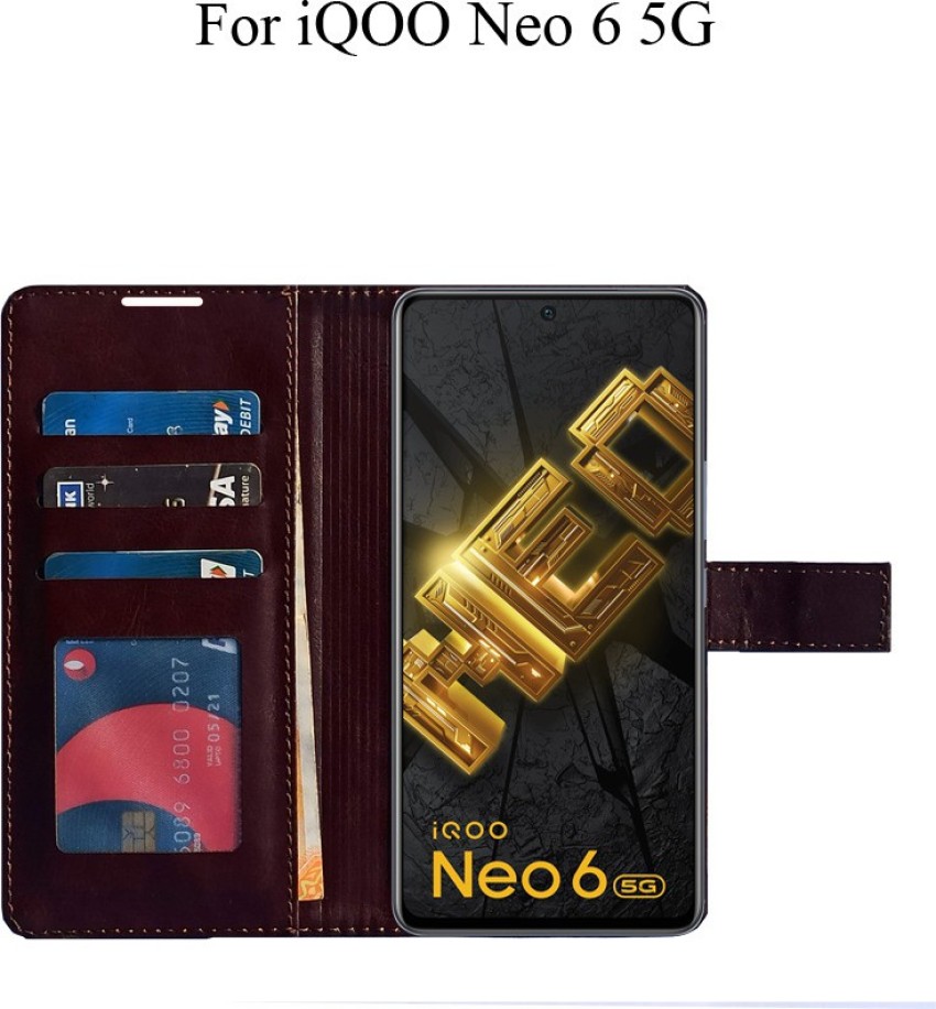 Funzo IQOO NEO 6 5G / l2202_old Flip Case Leather Finish