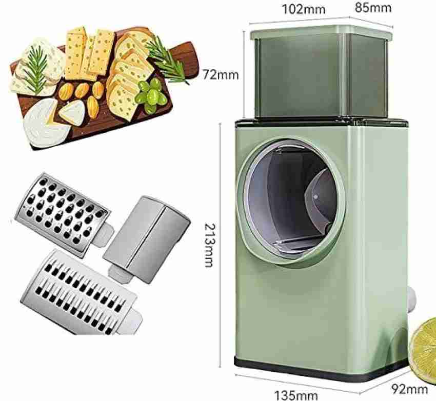 Cheese Grater,Large 4 in1 Manual Round Mandoline Slicer,Cheese Grater with  Handle