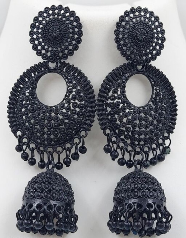 Flipkart black metal on sale earrings