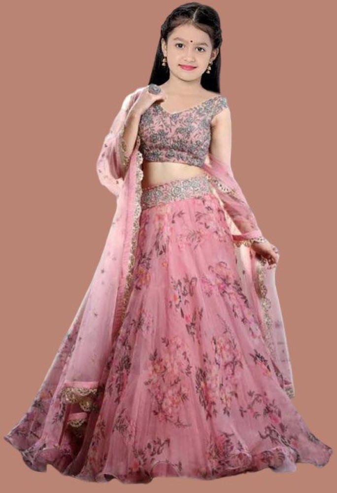 NEw BHARAT SALES Girls Lehenga Choli Ethnic Wear Embroidered