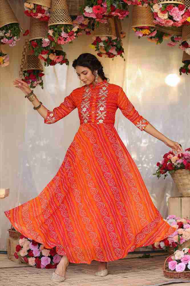 SCAKHI Women Bandhani Anarkali Kurta Buy SCAKHI Women Bandhani Anarkali Kurta Online at Best Prices in India Flipkart