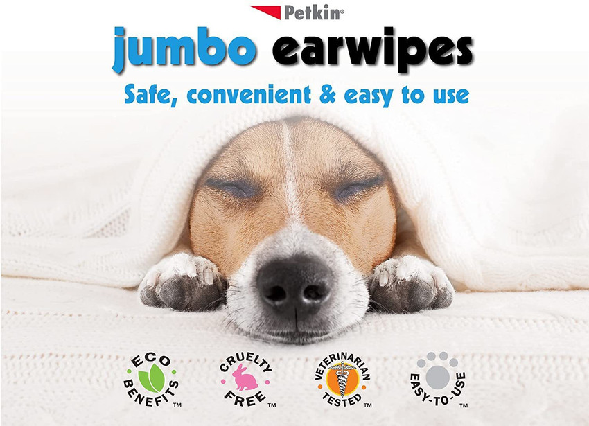 Foodie Puppies Petkin Jumbo Ear wipes for Dogs and Cats 80 Wipes