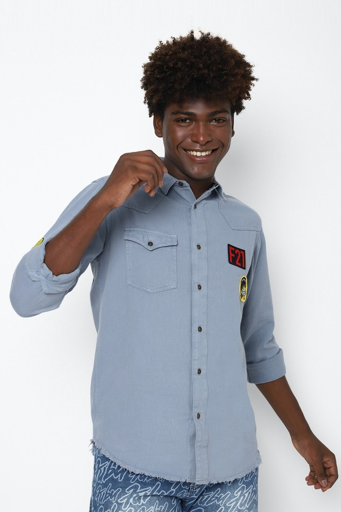 FOREVER 21 Men Solid Casual Blue Shirt Buy FOREVER 21 Men Solid Casual Blue Shirt Online at Best Prices in India Flipkart