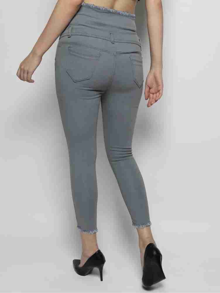 Grey colour ladies jeans hot sale