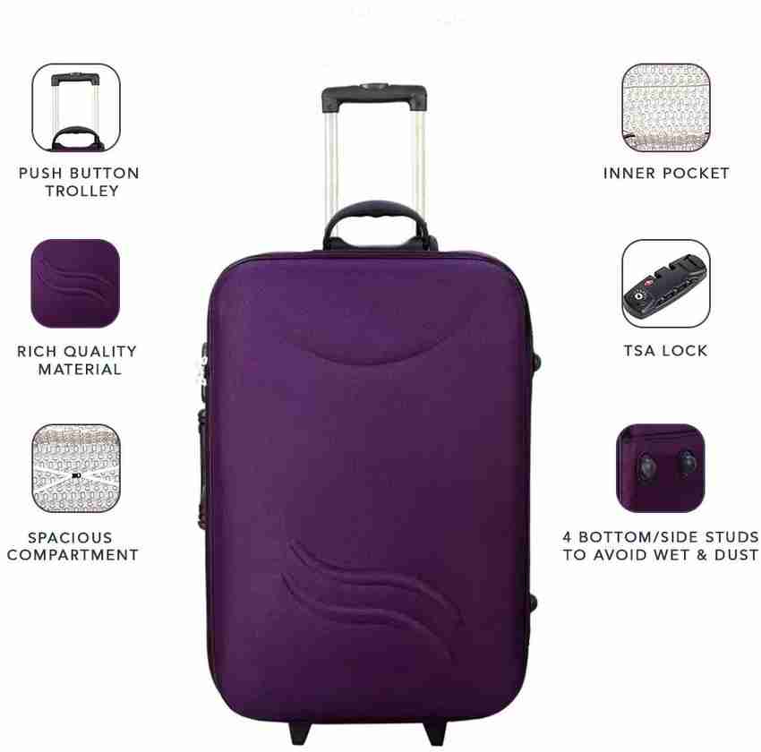 Purple trolley bag store
