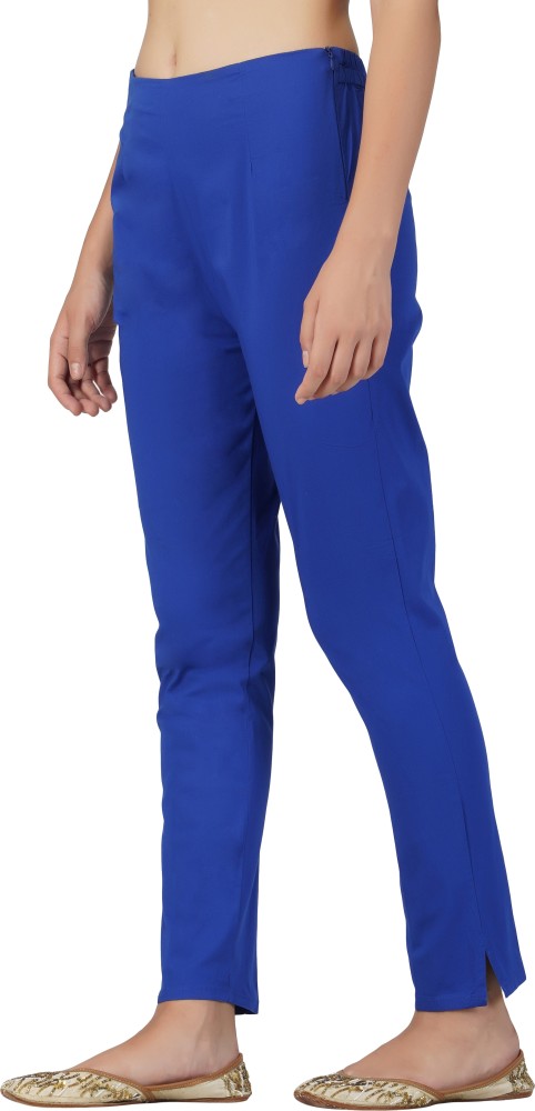 Women Yellow Relaxed Tapered Fit Self Design Cotton Peg Trousers