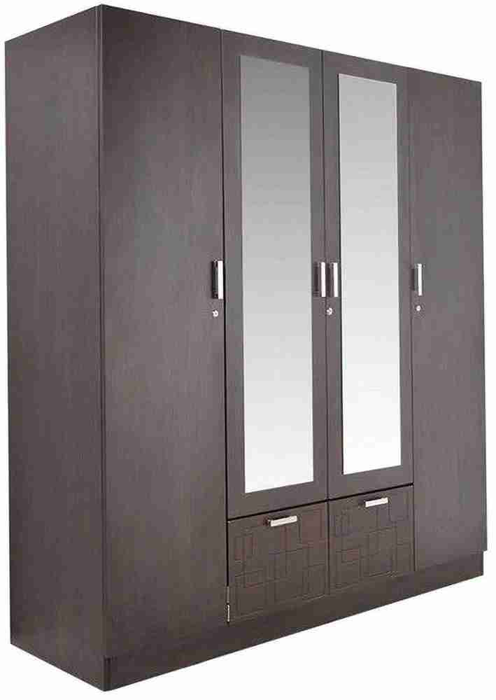 Lakdi The Furniture Co. Solid Wood 4 Door Wardrobe Price in