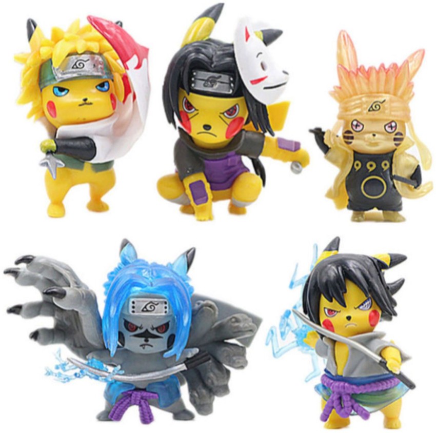 5 peças Uzumaki Naruto Anime Figuras Pikachu Cosplay Namikaze