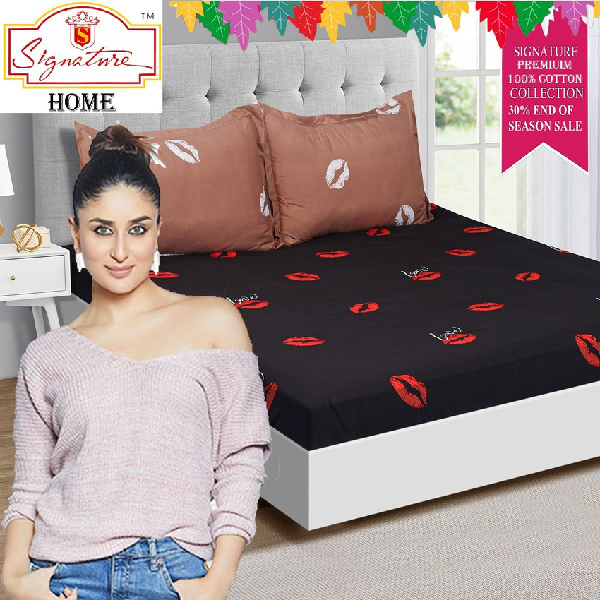Signature 5000 TC Cotton Double Printed Flat Bedsheet Buy