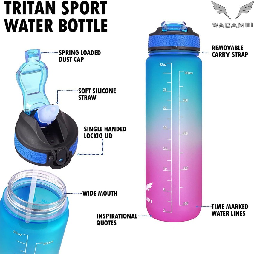 Sunvibe Motivational Water Bottle with Reminder Time Marker