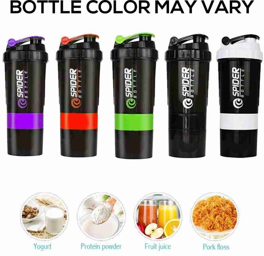 Wild Accessories 600ml Quality Protein Shaker Bottle - Sports Water Bottle  2 Layer Twist Off with Leak-Proof Shaker Bottle Mixer Protein Powder 16 oz  Shake Cup with Storage 