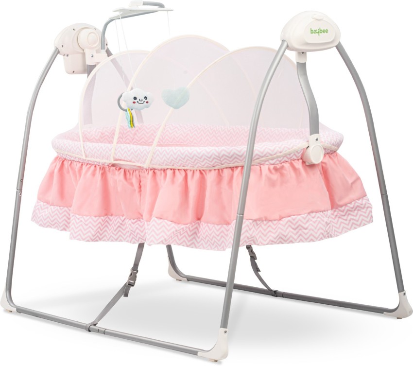 Electronic baby cradle with remote outlet control