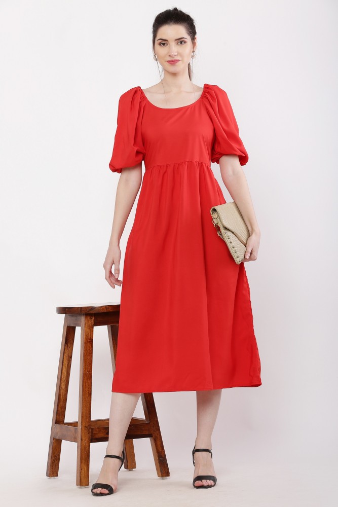 716 Red  A-Line Dress for Sale by PogoPawPrint