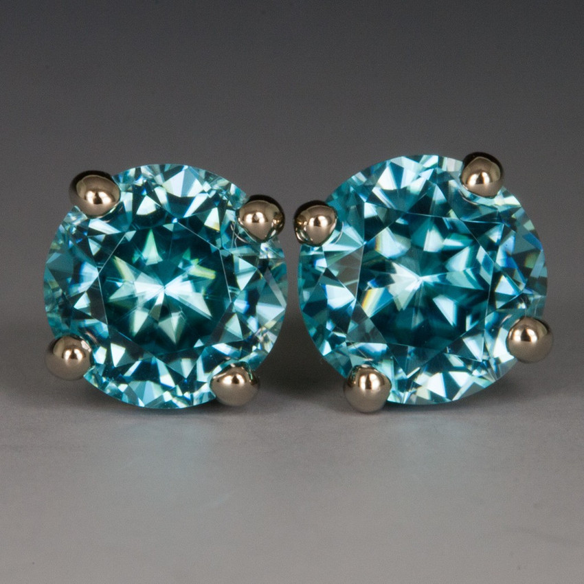 Blue zircon cheap earrings studs