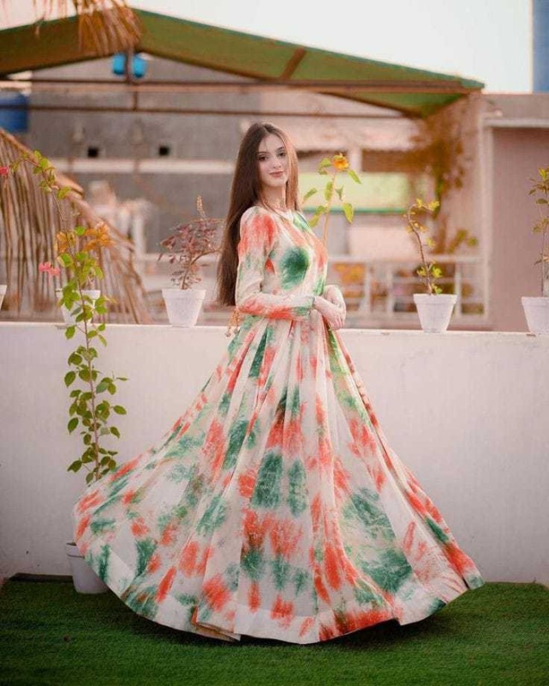 Buy Beautiful Organza Full Flair Gown Long ANARKALI GOWN for Online in  India  Etsy