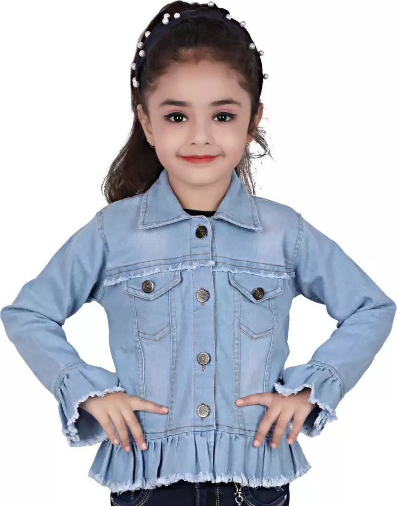 Girls short denim jacket hotsell