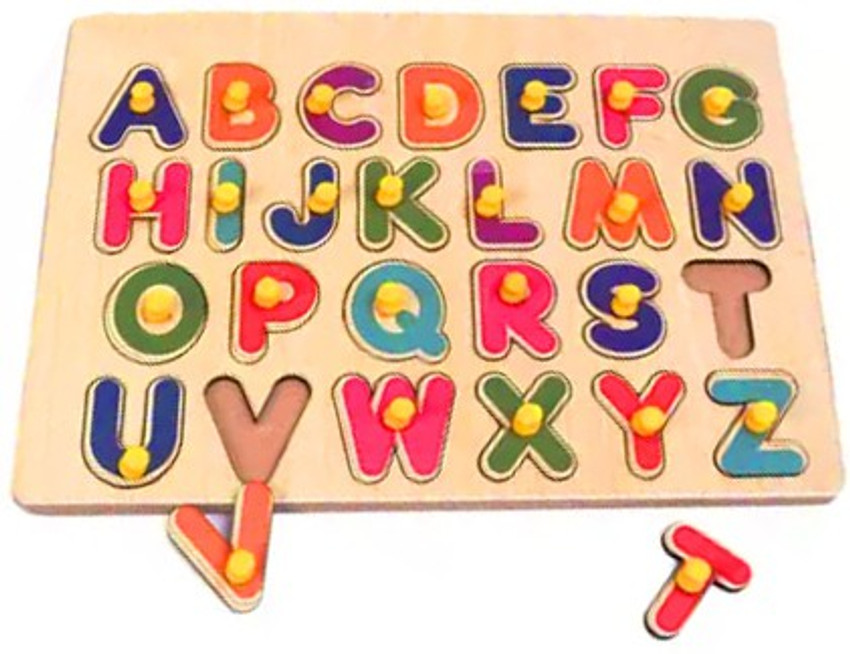 Babyhug wooden alphabet puzzle sales