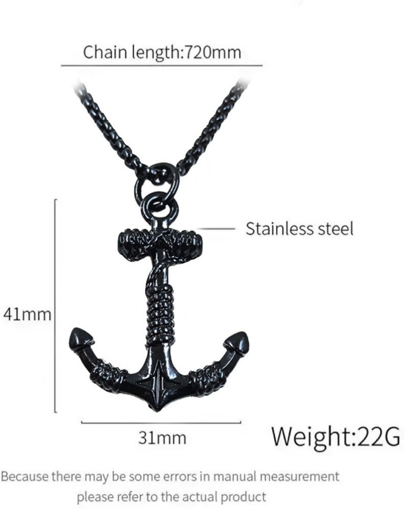 Mens Black Stainless Steel Chain Necklace | One Size | Necklaces + Pendants Link Necklaces | Quick Ship