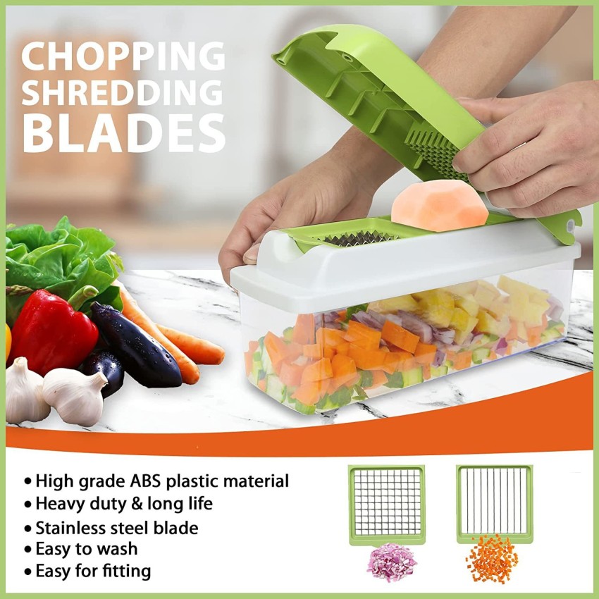 13in1 Vegetable Chopper And Fruit Slicer With 8 Blades And