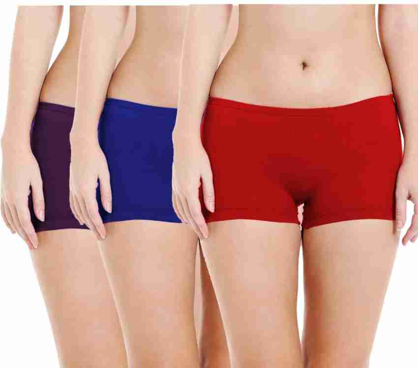 ELEG & STILANCE Women's Cotton Bikini Style Underwear Low Waist Panties  (Red & Black)