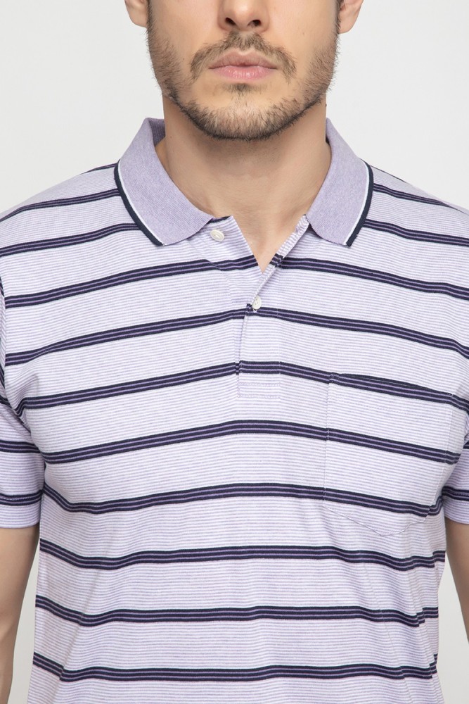 Time Mystic Option Striped Men Polo Neck Purple T-Shirt - Buy Time Mystic  Option Striped Men Polo Neck Purple T-Shirt Online at Best Prices in India