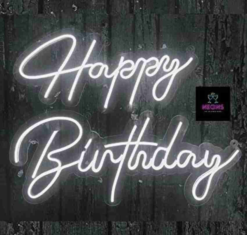 Buy Happy Birthday Led Neon Sign Board Pink Glow Color at Lowest