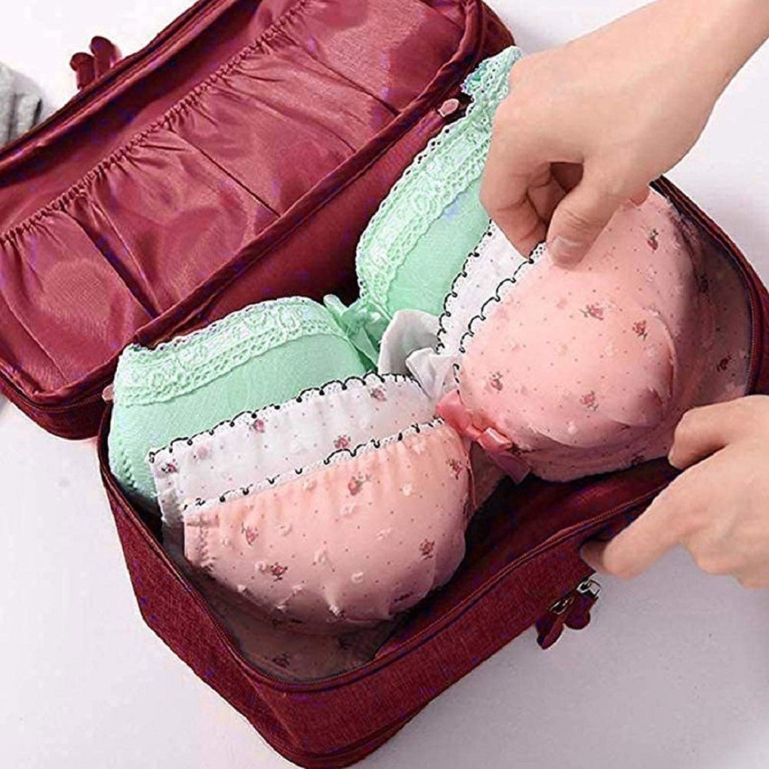 SHUANG YOU 3 Layer Lingerie Toiletry Travel Bag for Storage of Bra