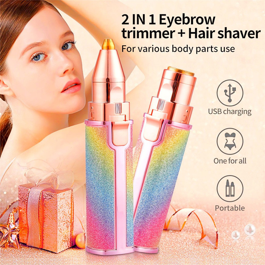 AltriZo Portable 2 in 1 Painless Eyebrow Trimmer Shaver Pen for