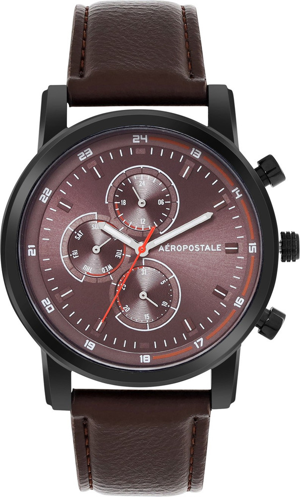 AEROPOSTALE AERO AW A9 3 CPRBRW Men s Wrist Watch Brown Date