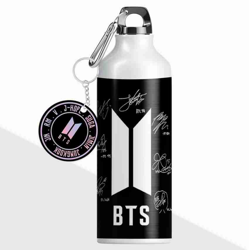 NH10 DESIGNS BTS Sipper Water Bottle Cup Keychain Combo Set For