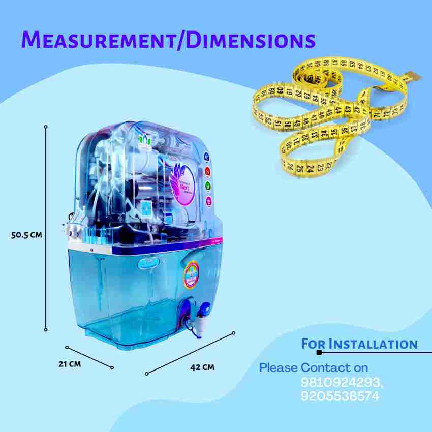 E.F.M Blue Ocean Water Purifier Regular Domestic RO System 10 L RO + UV +  UF + TDS Water Purifier - E.F.M 