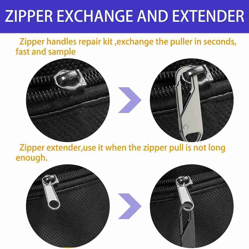  Zipper Repair Kit Metal Retainer Insertion Pin Zipper  Top/Bottom Stop
