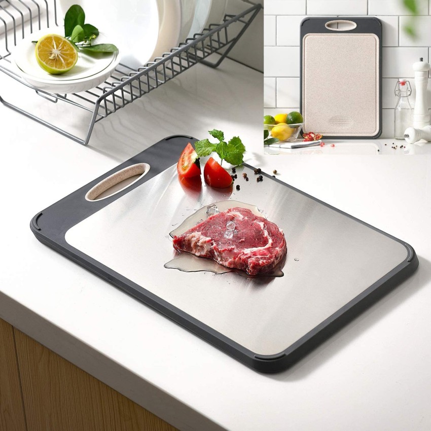 304 Multi-Function Stainless Steel Heavy Duty Cutting Board Rectangular Chopping  Board For Home Kitchen For