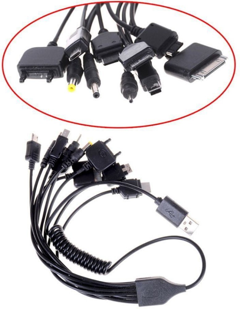 Câble USB 10 en 1 Universel à Multi Plug Chargeur de téléphone