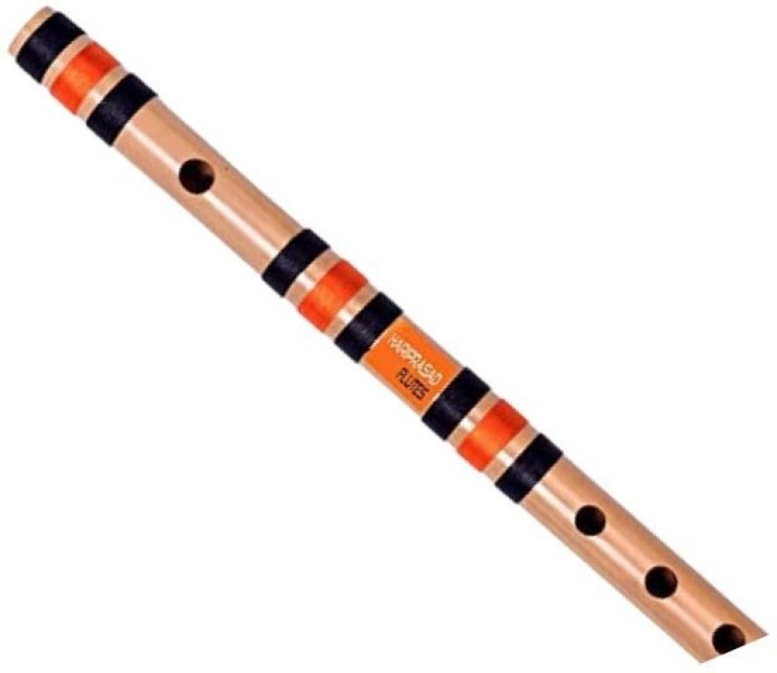 HARIPRASAD Flute C Natural Medium Right Hand Indian Bamboo Bansuri Flute  Size 19 inches for Beginners, Professional (India, Approx.48.26 cm)