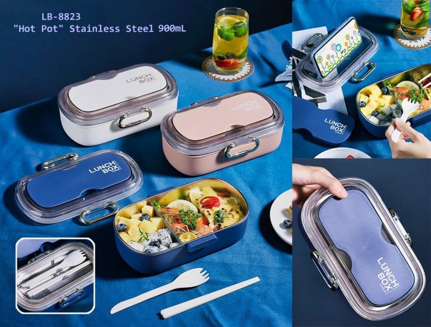 4tens Leak Proof 3 Compartment Stainless Steel Lunch Boxes  Tiffin Box for Adult Kids 1 Containers Lunch Box 