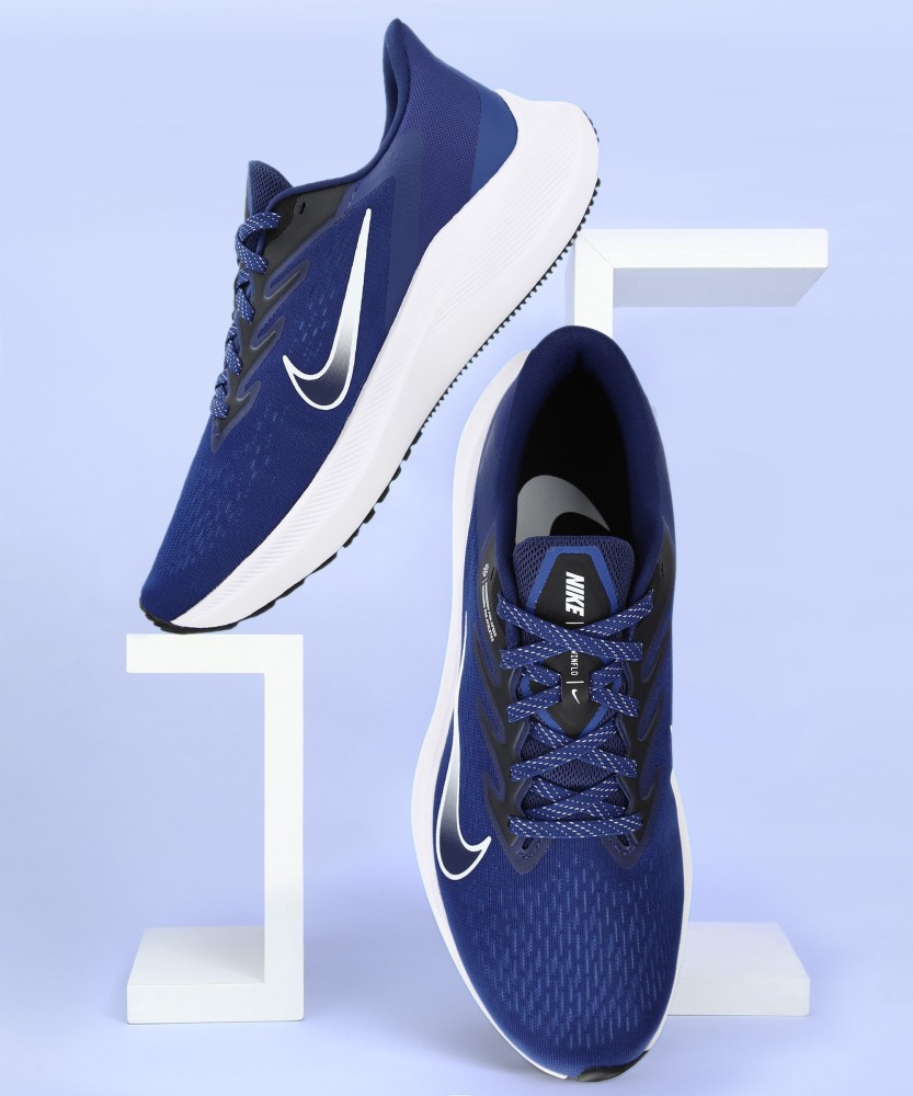 Nike air blue running shoes best sale