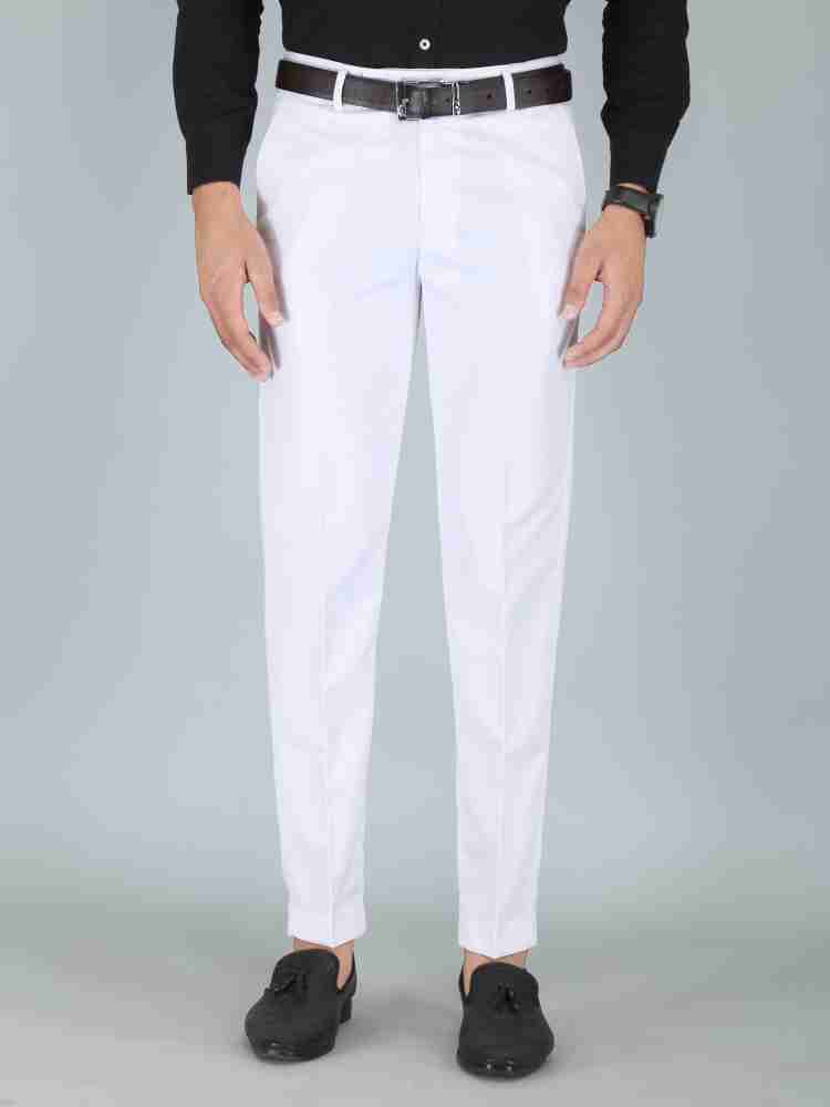 Kurus Regular Fit Men White Trousers - Buy Kurus Regular Fit Men