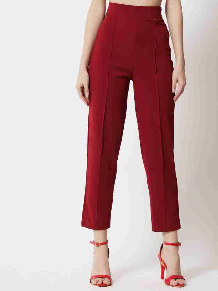 KOTTY Regular Fit Women Maroon Trousers - Buy KOTTY Regular Fit Women  Maroon Trousers Online at Best Prices in India