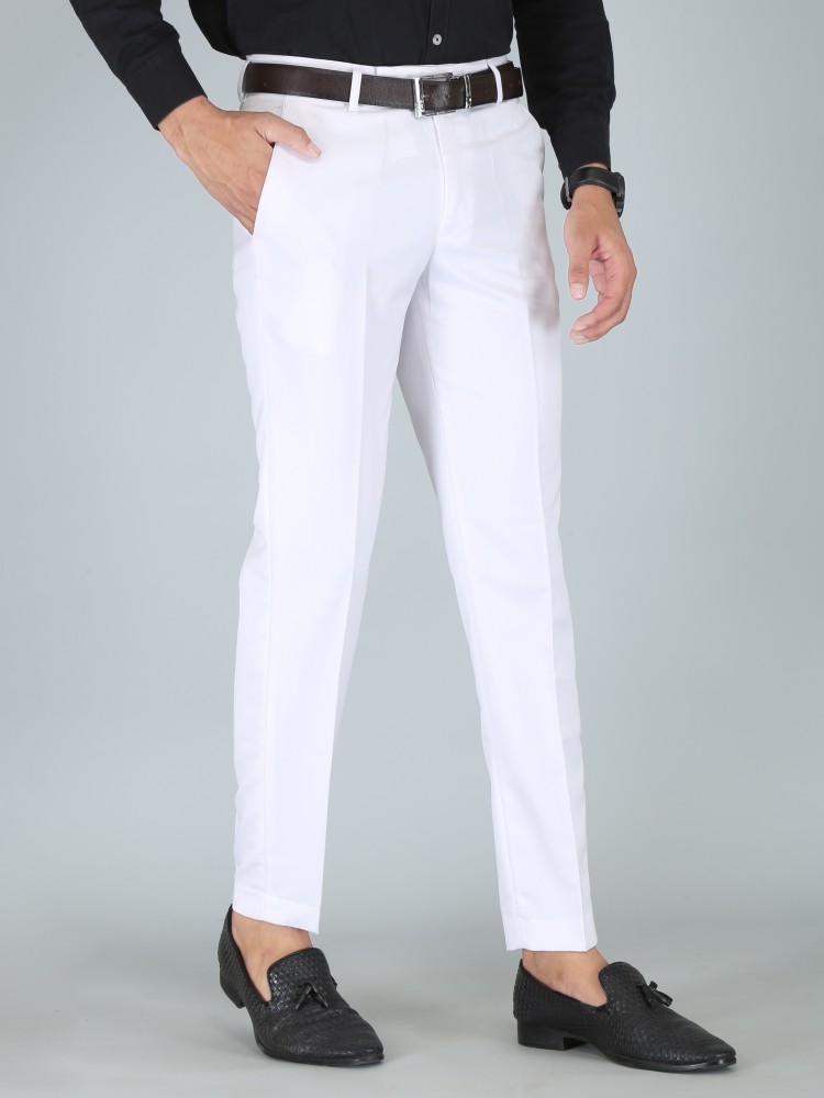 Regular Fit Casual Wear Mens White Cotton Pants, 28-36 at Rs 275