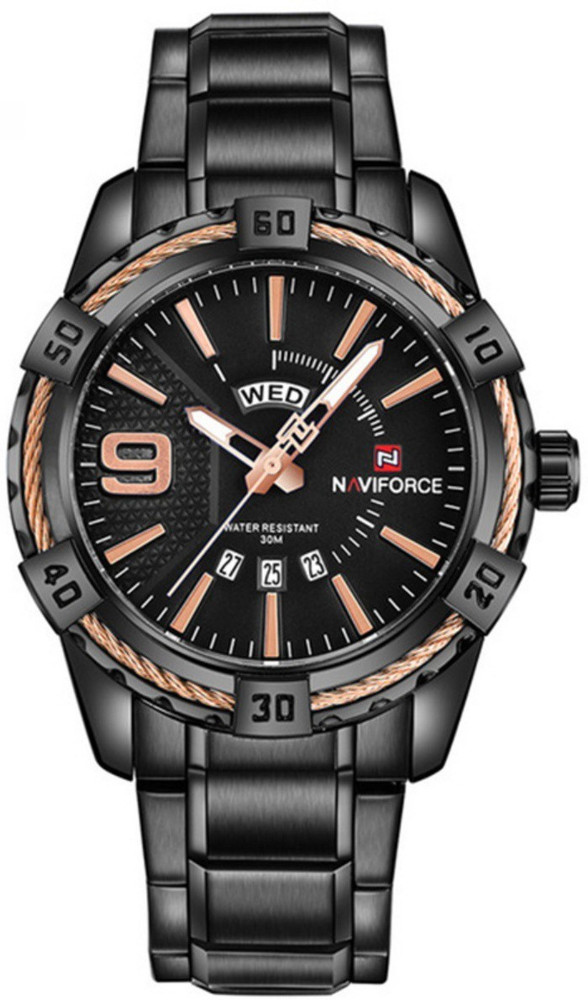 NAVIFORCE 9117 Black for Business Class in Quartz Waterproof Analog Watch For Men Buy NAVIFORCE 9117 Black for Business Class in Quartz Waterproof Analog Watch For Men 9117 Online