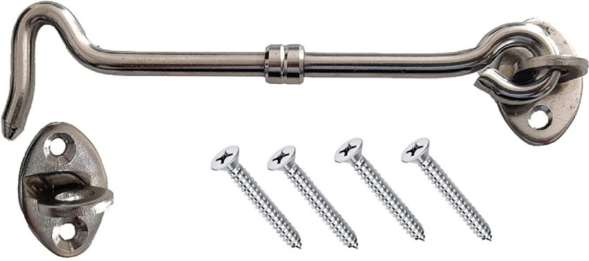 SH Stainless Steel Gate Hooks with Screws 10 Pieces 6 Inches Hook
