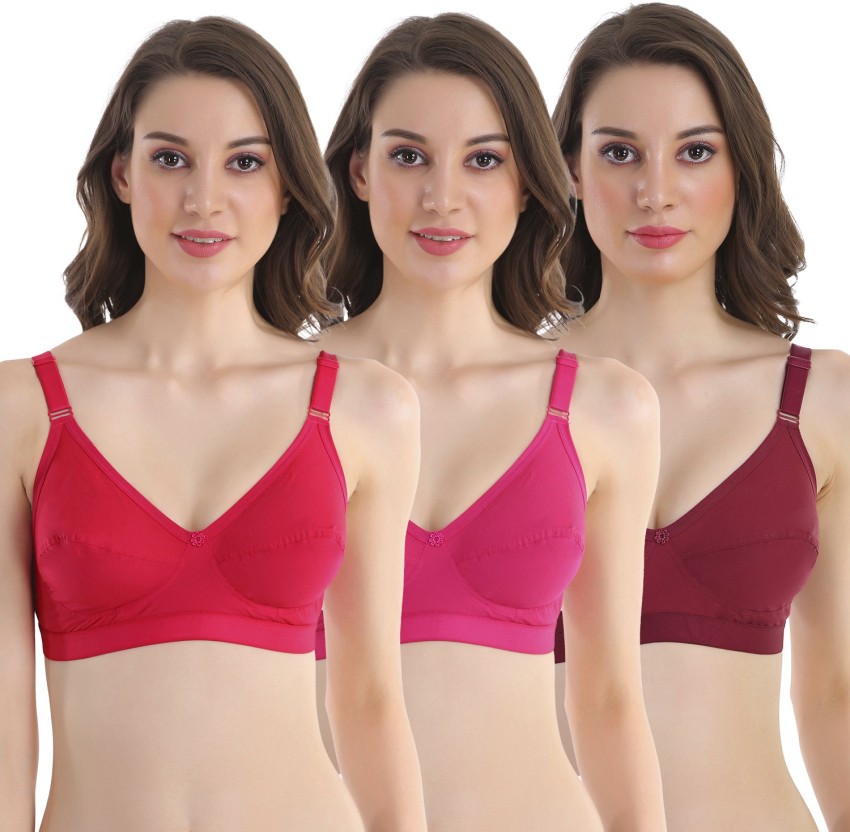 Buy POOJA RAGENEE Pack Of 3 Non Padded Non Wired Sports Workout