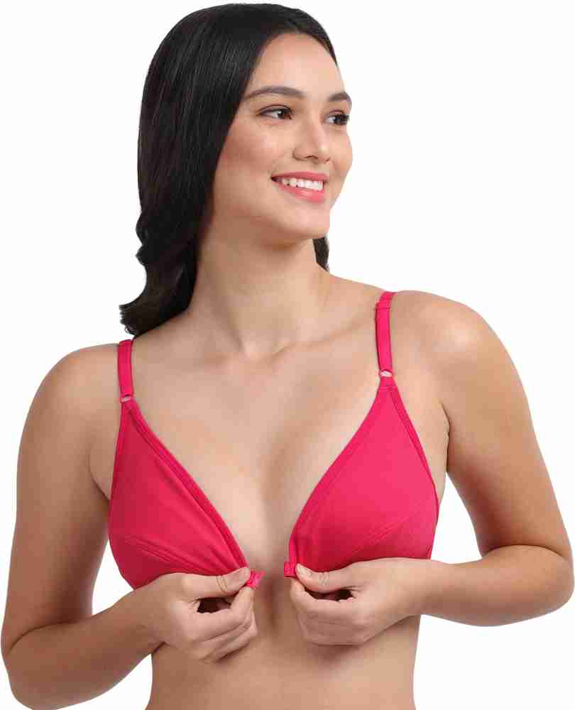 KOISA women front open bra combo pack of 3 b cup 32 size Women Plunge Non Padded  Bra - Price History