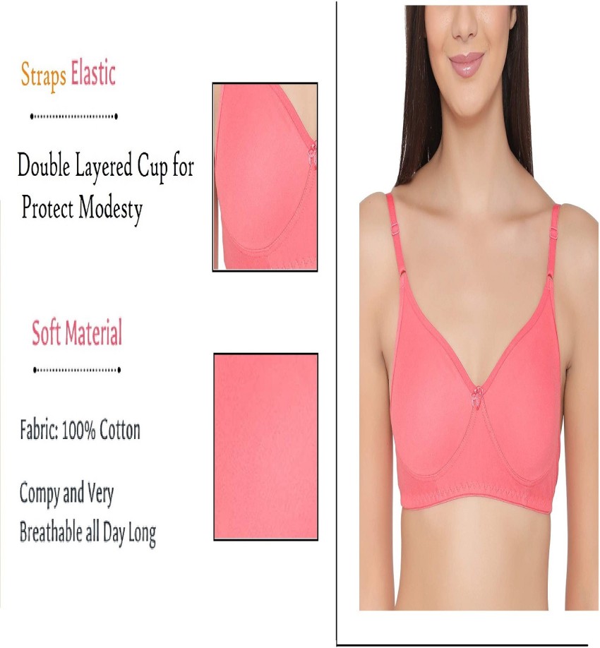 Aperal Molded Double Layer cup cotton Women T-Shirt Non Padded Bra - Buy  Aperal Molded Double Layer cup cotton Women T-Shirt Non Padded Bra Online  at Best Prices in India